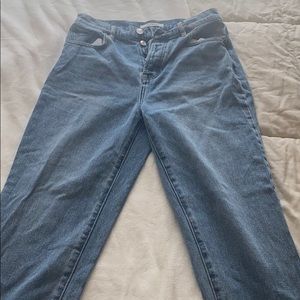 high rise straight jeans